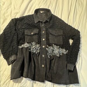 POL. Elegant Black Women's Jacket with Embellishments. Sz Small